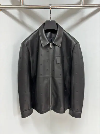 Replica Louis Vuitton LV Blason Embroidered Leather Overshirt 1AFYFP #4008 - Image 9