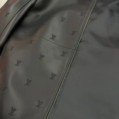 Replica Louis Vuitton LV Blason Embroidered Leather Overshirt 1AFYFP #4008 - Image 3