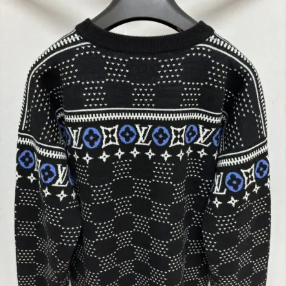 Replica Louis Vuitton Men's Jacquard Wool Pullover Sweater #4126 - Image 2