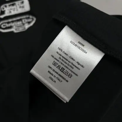 Replica Dior Men's Archives Labels T-Shirt Relaxed Fit Black #4073 - Image 7