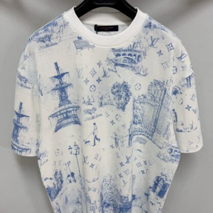 Replica Louis Vuitton Men's Printed Cotton Pique T-Shirt #4113 - Image 9