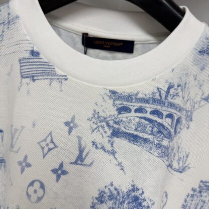 Replica Louis Vuitton Men's Printed Cotton Pique T-Shirt #4113 - Image 5