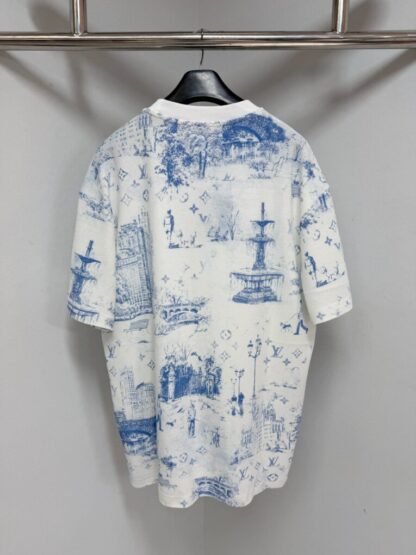 Replica Louis Vuitton Men's Printed Cotton Pique T-Shirt #4113 - Image 2