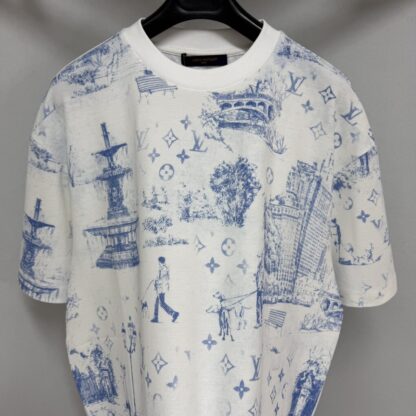 Replica Louis Vuitton Men's Printed Cotton Pique T-Shirt #4113 - Image 4