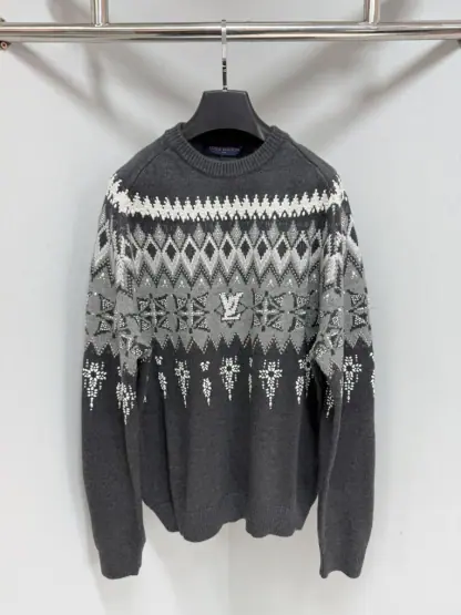 Replica Louis Vuitton Men's Embellished Wool-Cashmere Blend Pullover #4128