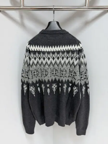 Replica Louis Vuitton Men's Embellished Wool-Cashmere Blend Pullover #4128 - Image 6