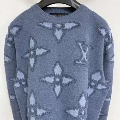 Replica Louis Vuitton Men's Textured Cotton Crewneck Sweatshirt #4127 - Image 5