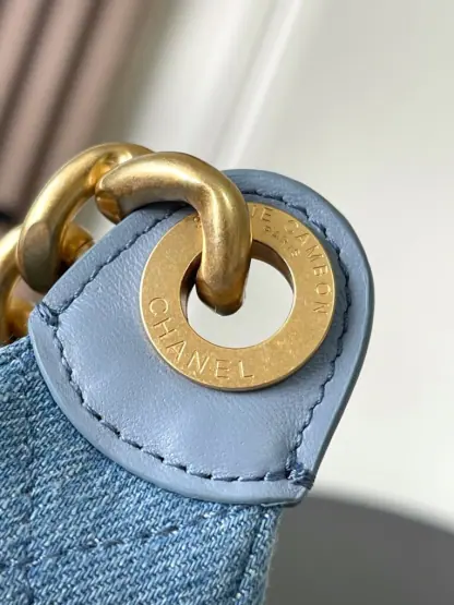 REPLICA CHANEL MAXI HOBO BAG BLUE DENIM 2025 #4046 - Image 2
