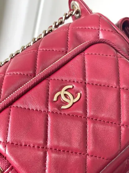 REPLICA CHANEL SMALL CAMERA CASE BURGUNDY #4047 - Image 5