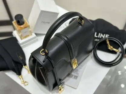 REPLICA CELINE SMALL 16 BAG IN NATURAL CALFSKIN 188003 BLACK #3970 - Image 3