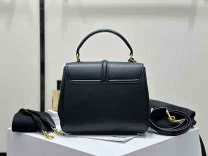 REPLICA CELINE SMALL 16 BAG IN NATURAL CALFSKIN 188003 BLACK #3970 - Image 7