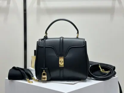 REPLICA CELINE SMALL 16 BAG IN NATURAL CALFSKIN 188003 BLACK #3970