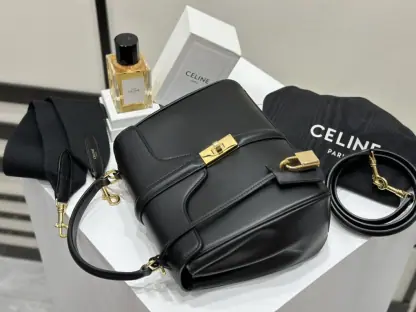 REPLICA CELINE SMALL 16 BAG IN NATURAL CALFSKIN 188003 BLACK #3970 - Image 2
