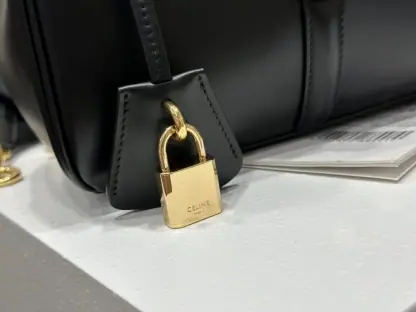 REPLICA CELINE SMALL 16 BAG IN NATURAL CALFSKIN 188003 BLACK #3970 - Image 10