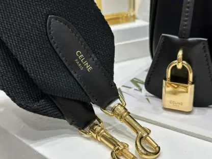 REPLICA CELINE SMALL 16 BAG IN NATURAL CALFSKIN 188003 BLACK #3970 - Image 11