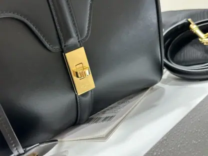 REPLICA CELINE SMALL 16 BAG IN NATURAL CALFSKIN 188003 BLACK #3970 - Image 16