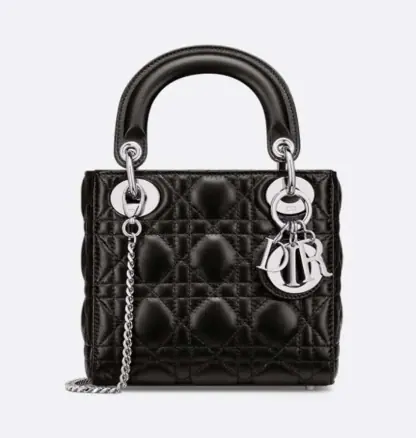 Replica Dior Mini Lady Dior Bag Black Cannage Lambskin #4150