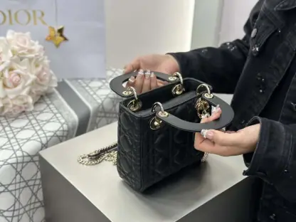 Replica Dior Mini Lady Dior Bag Black Cannage Lambskin #4148 - Image 7