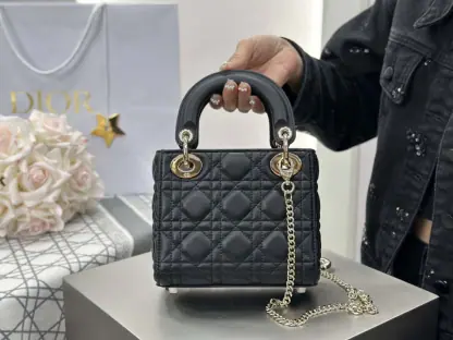 Replica Dior Mini Lady Dior Bag Black Cannage Lambskin #4148 - Image 8
