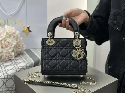Replica Dior Mini Lady Dior Bag Black Cannage Lambskin #4148 - Image 2