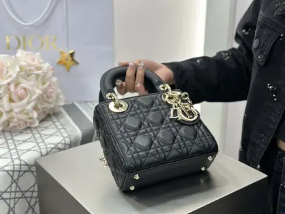 Replica Dior Mini Lady Dior Bag Black Cannage Lambskin #4148 - Image 9