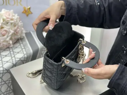 Replica Dior Mini Lady Dior Bag Black Cannage Lambskin #4148 - Image 10