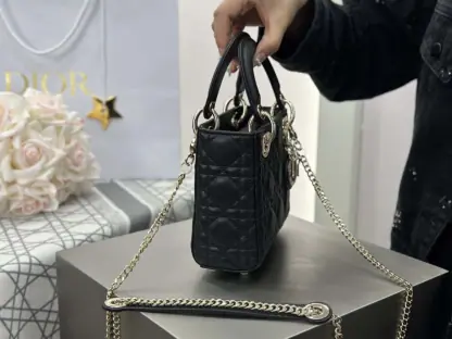 Replica Dior Mini Lady Dior Bag Black Cannage Lambskin #4148 - Image 3