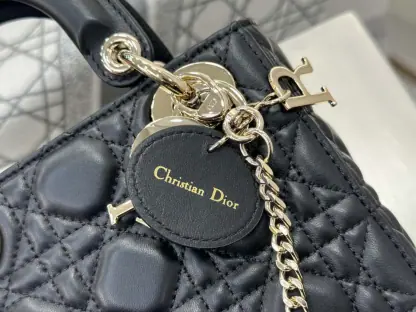 Replica Dior Mini Lady Dior Bag Black Cannage Lambskin #4148 - Image 4