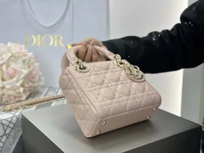 Replica Dior Mini Lady Dior Bag Powder Beige Cannage Lambskin #4146 - Image 8