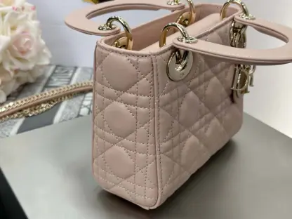 Replica Dior Mini Lady Dior Bag Powder Beige Cannage Lambskin #4146 - Image 5