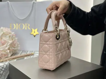 Replica Dior Mini Lady Dior Bag Powder Beige Cannage Lambskin #4146 - Image 9