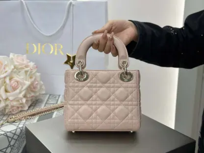Replica Dior Mini Lady Dior Bag Powder Beige Cannage Lambskin #4146 - Image 3