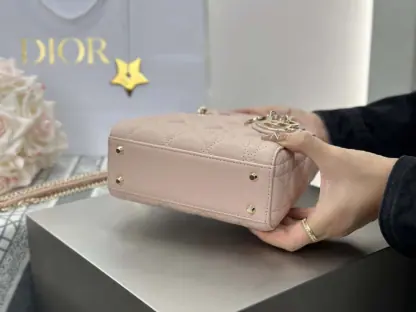 Replica Dior Mini Lady Dior Bag Powder Beige Cannage Lambskin #4146 - Image 4