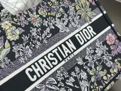 Replica Dior Medium Dior Book Tote Black Embroidery #4144 - Image 7