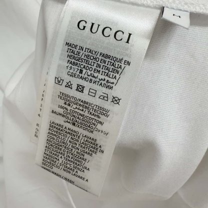 Replica GUCCI PRINTED COTTON JERSEY T-SHIRT White #4156 - Image 5