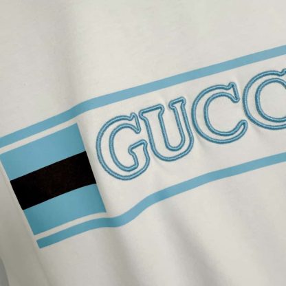 Replica GUCCI PRINTED COTTON JERSEY T-SHIRT White #4156 - Image 8