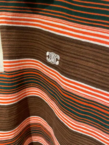 REPLICA CELINE TRIOMPHE LOOSE POLO SHIRT IN STRIPED COTTON LONG SLEEVE #4160 - Image 5