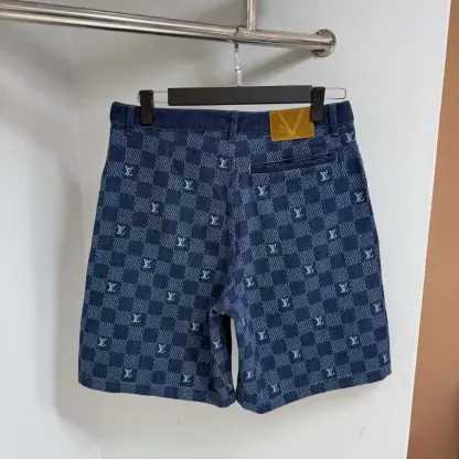 Replica Louis Vuitton Embroidered Damier Denim Shorts 1AFVO5 #4176 - Image 7