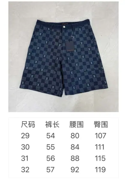 Replica Louis Vuitton Embroidered Damier Denim Shorts 1AFVO5 #4176 - Image 9