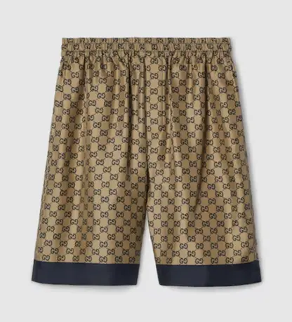 REPLICA GUCCI PRINTED SILK TWILL SHORTS MEN 2025