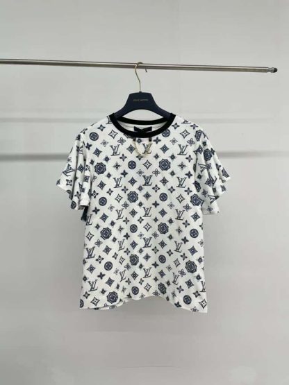 Replica Louis Vuitton Monogram Flounce Sleeve T-Shirt 1AGQB0