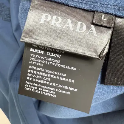 Replica Prada Technical cotton T-shirt 2025 For Men navy - Image 6