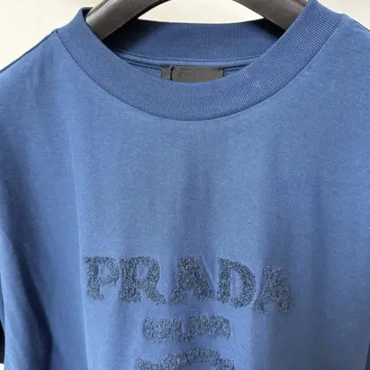 Replica Prada Technical cotton T-shirt 2025 For Men navy - Image 8