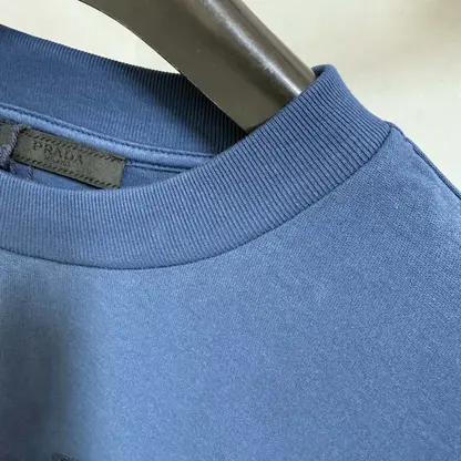 Replica Prada Technical cotton T-shirt 2025 For Men navy - Image 9
