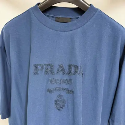 Replica Prada Technical cotton T-shirt 2025 For Men navy - Image 10