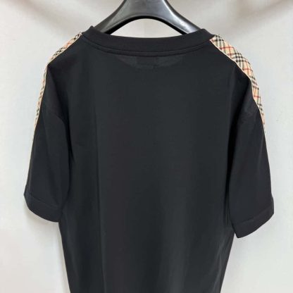 Replica Burberry Check Trim Cotton T-shirt black for men 2025 - Image 9