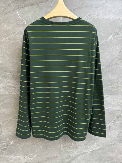 Replica Miu Miu Long-sleeved cotton jersey stripe T-shirt green - Image 2