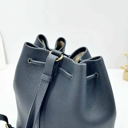 Replica Loro Piana Extra Drawstring backpack L27 Blue Navy Calfskin - Image 4