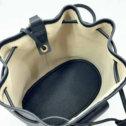 Replica Loro Piana Extra Drawstring backpack L27 Blue Navy Calfskin - Image 3
