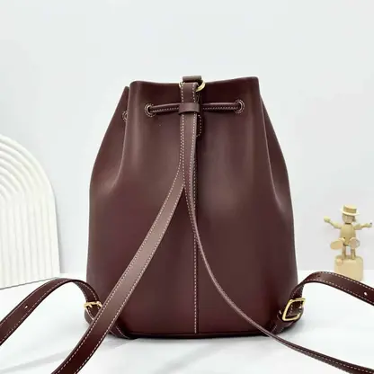 Replica Loro Piana Extra Drawstring backpack L27 Caramel Calfskin - Image 6